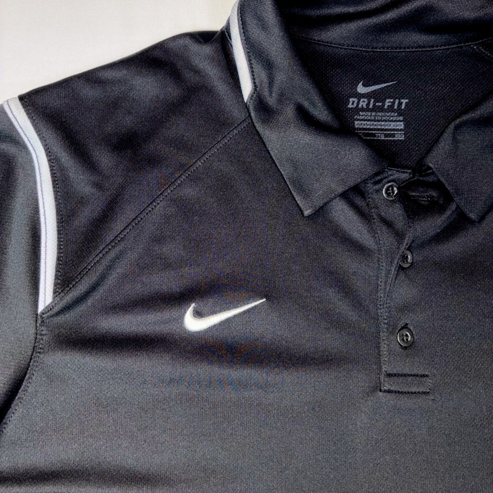 Nike Dri-FIT Polo Shirt Men's XXL Black White Athletic Golf Training‎ Breathable